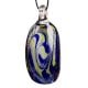 Lampwork Blue Oval Glass Pendant for Gift - 1 Piece